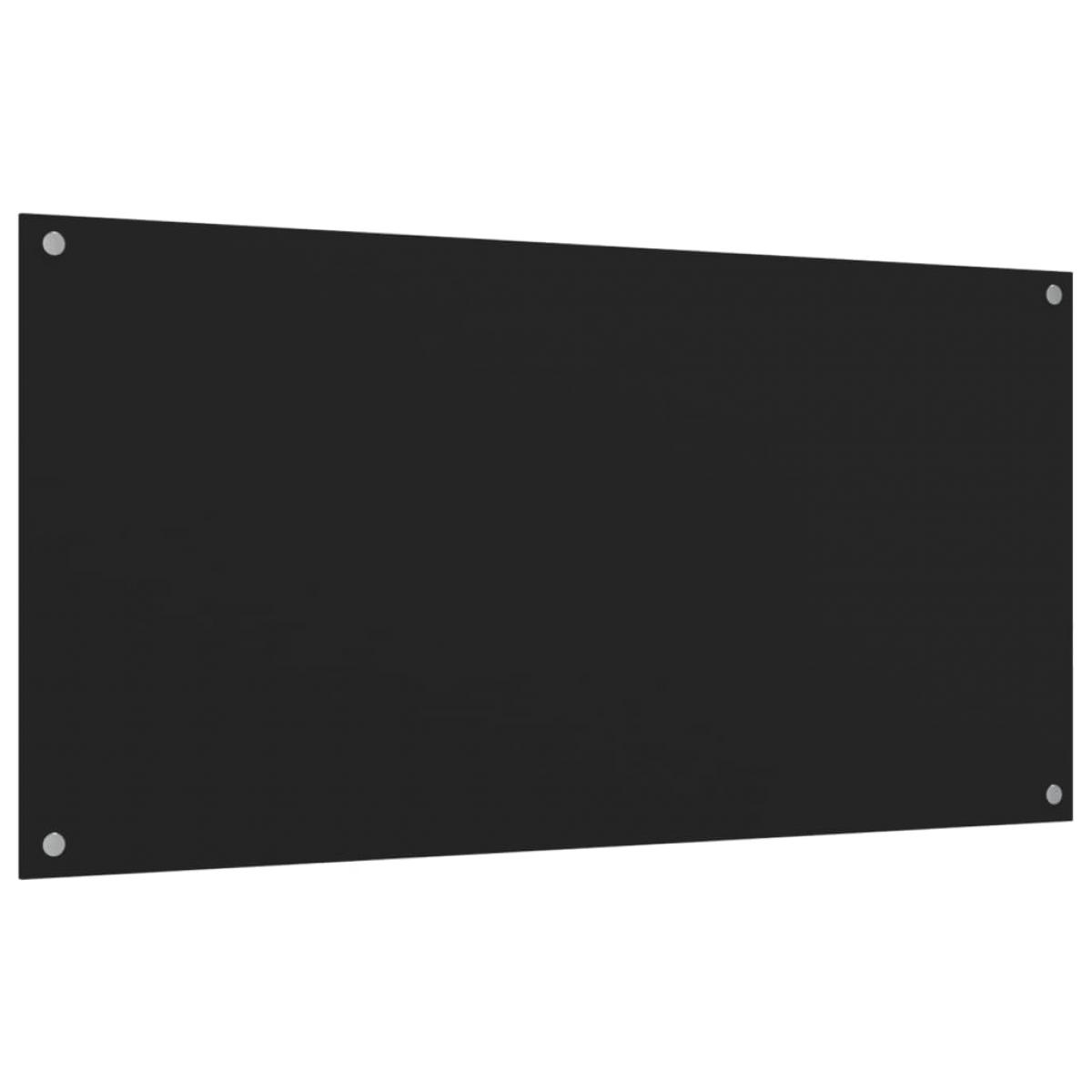 Salpicaderos de cocina 2 uds vidrio templado negro 80x50 cm