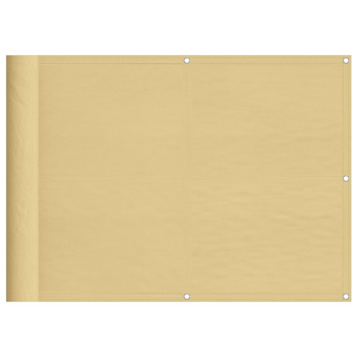 Pantalla de balcón 100% poliéster Oxford color arena 75x400 cm