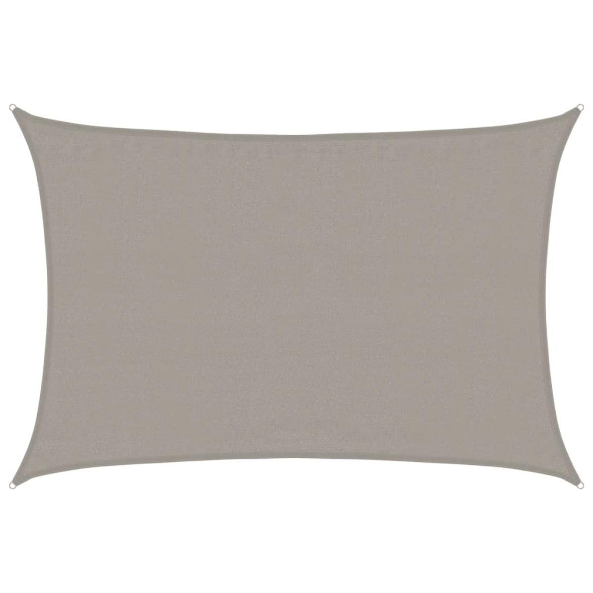 Toldo de vela rectangular HDPE gris claro 160 g/m² 3,5x5 m