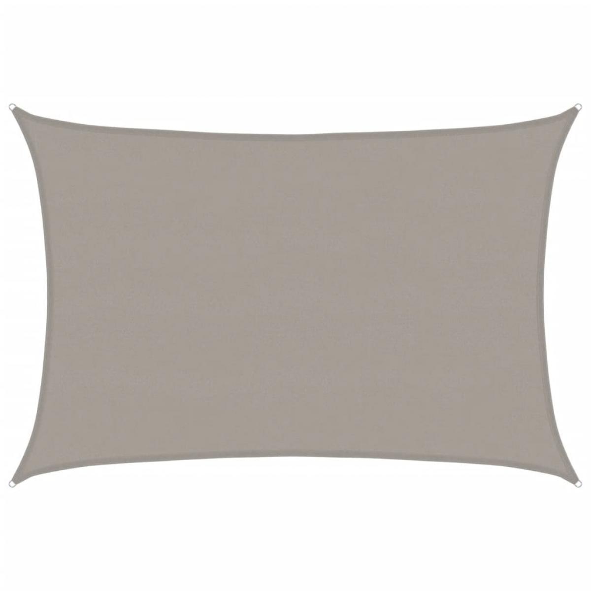 Toldo de vela rectangular HDPE gris claro 160 g/m² 5x7 m