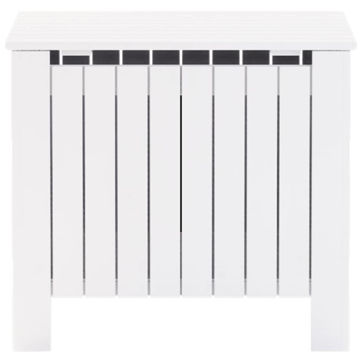 Caja de almacenaje y tapa RANA madera maciza blanca 60x49x54 cm