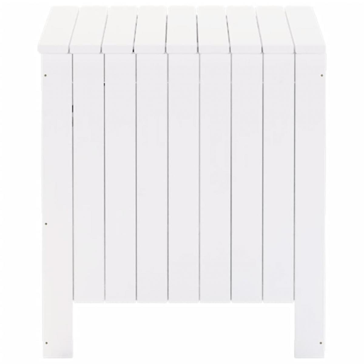Caja de almacenaje y tapa RANA madera maciza blanca 60x49x54 cm