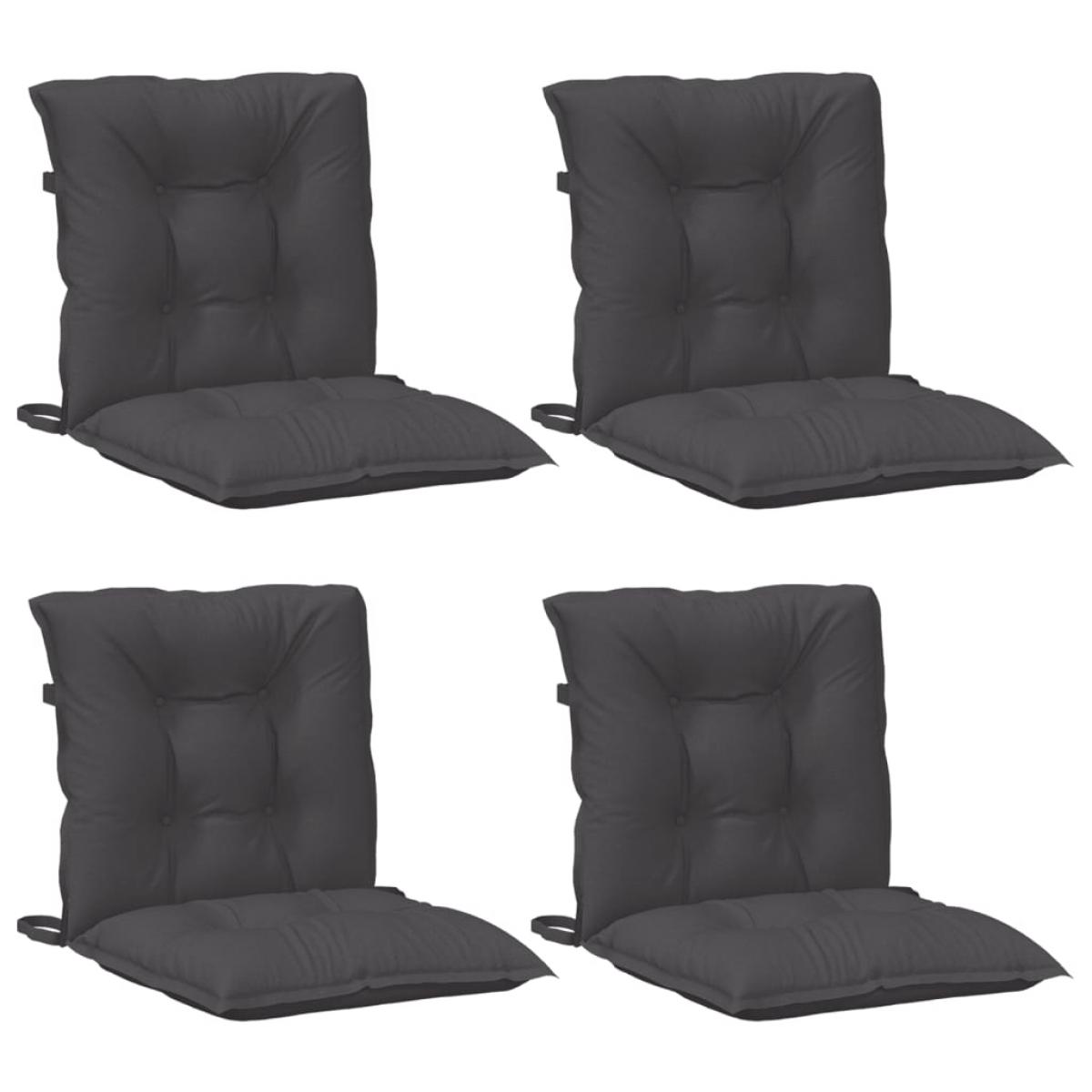 Cojines silla respaldo bajo 4 ud tela gris antracita melange