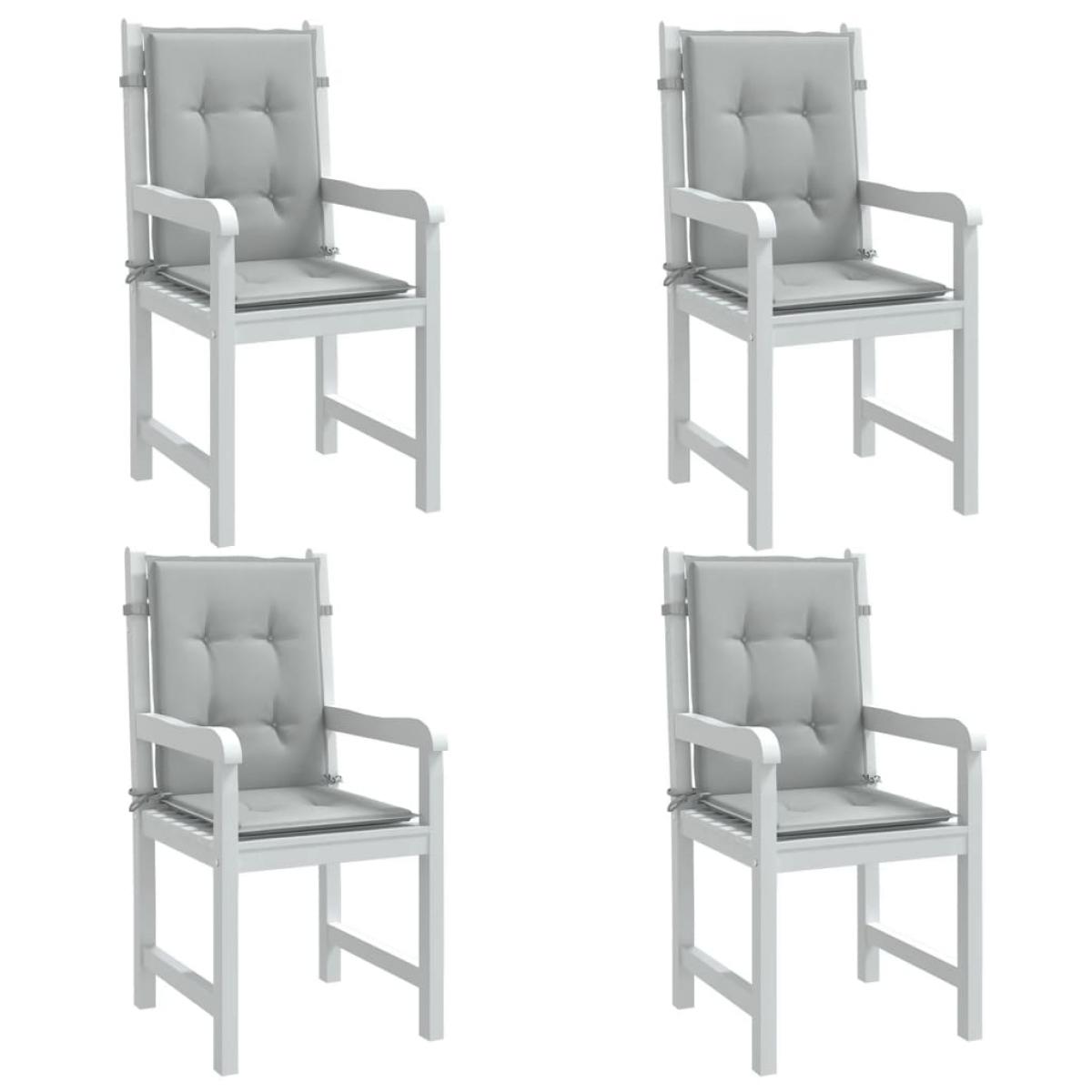 Cojines para silla respaldo bajo 4 ud tela gris claro melange