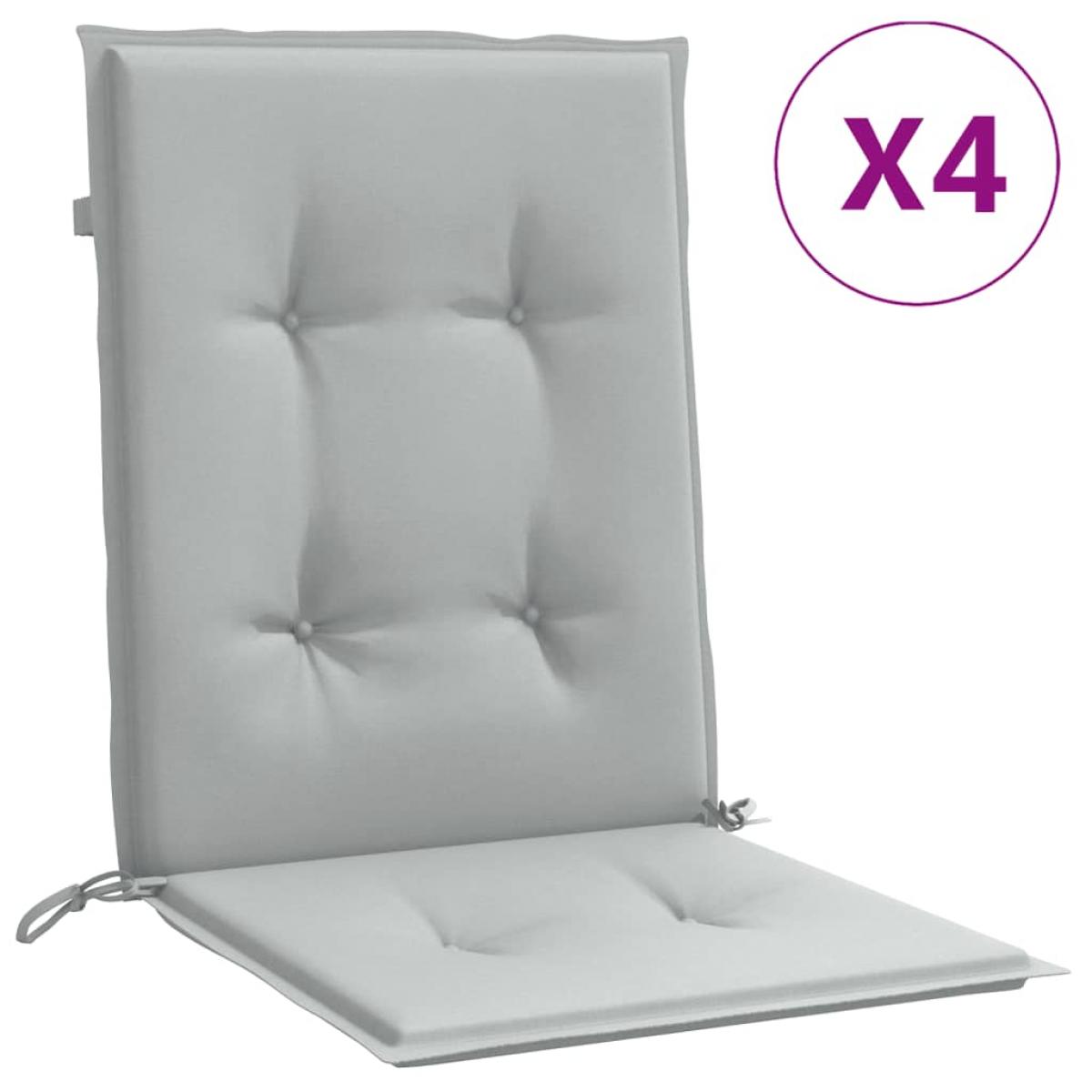 Cojines para silla respaldo bajo 4 ud tela gris claro melange