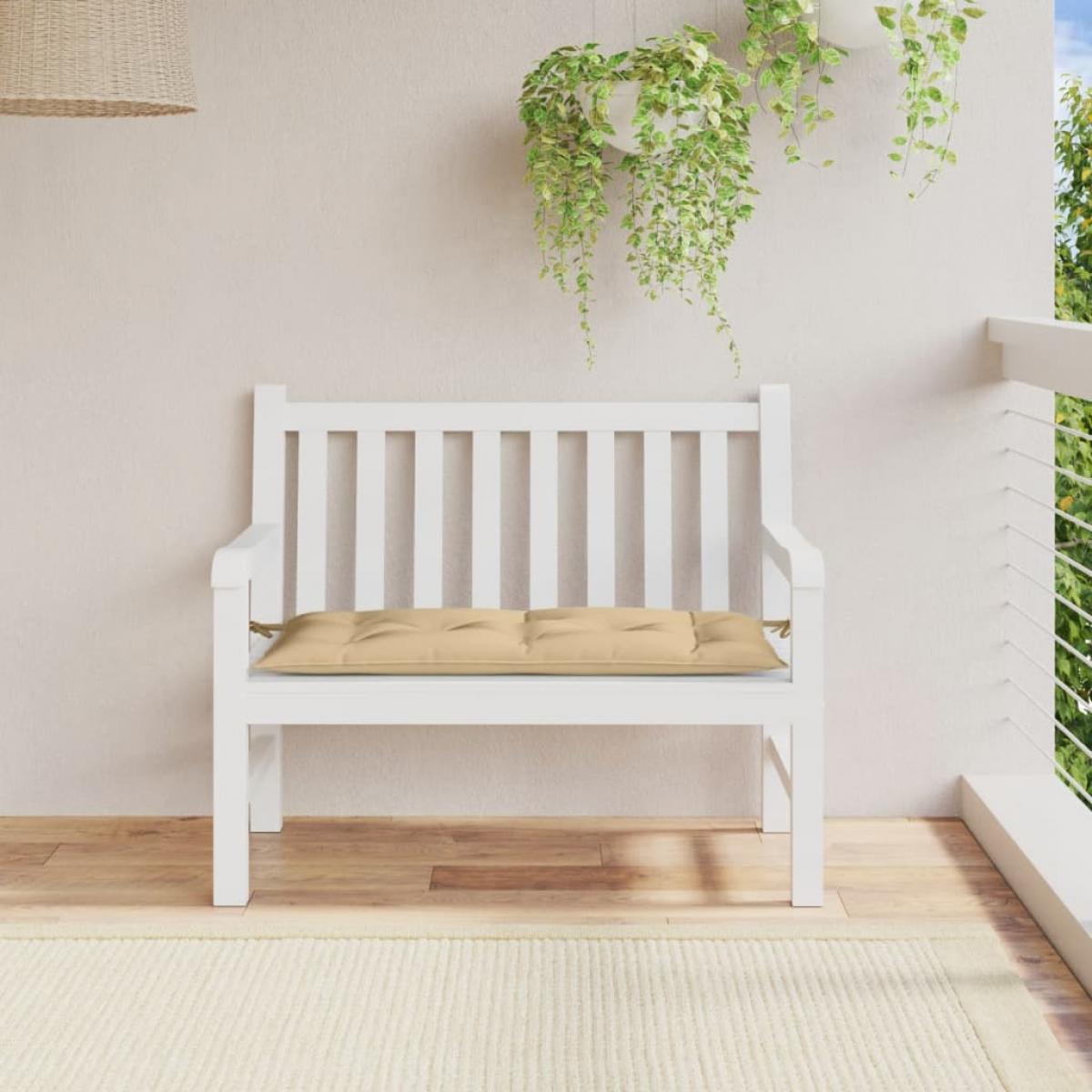 Cojín para banco de jardín tela beige melange 100x50x7 cm