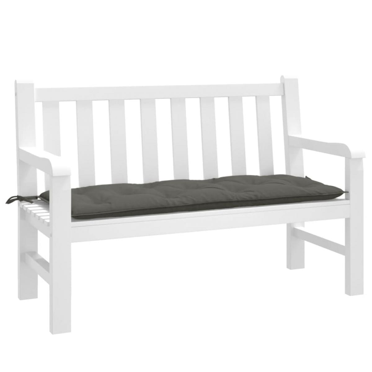 Cojín para banco de jardín tela gris oscuro melange 120x50x7 cm