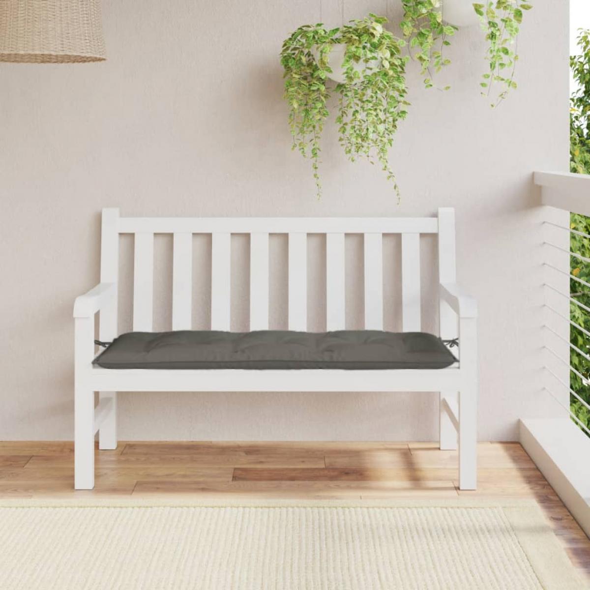 Cojín para banco de jardín tela gris oscuro melange 120x50x7 cm