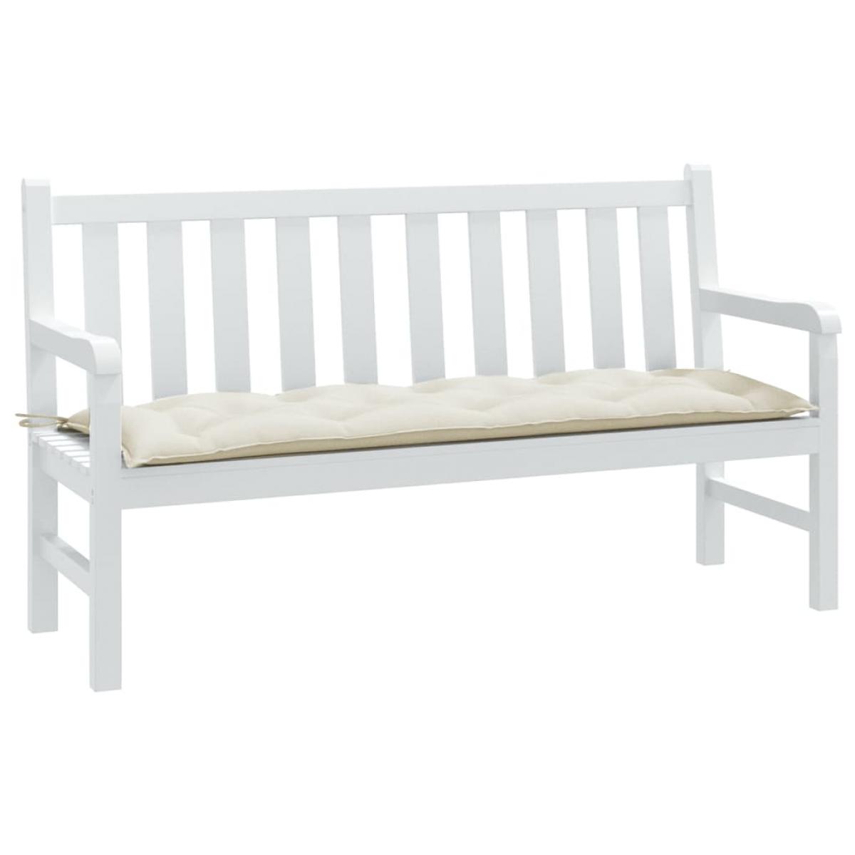 Cojín para banco de jardín tela crema melange 150x50x7 cm