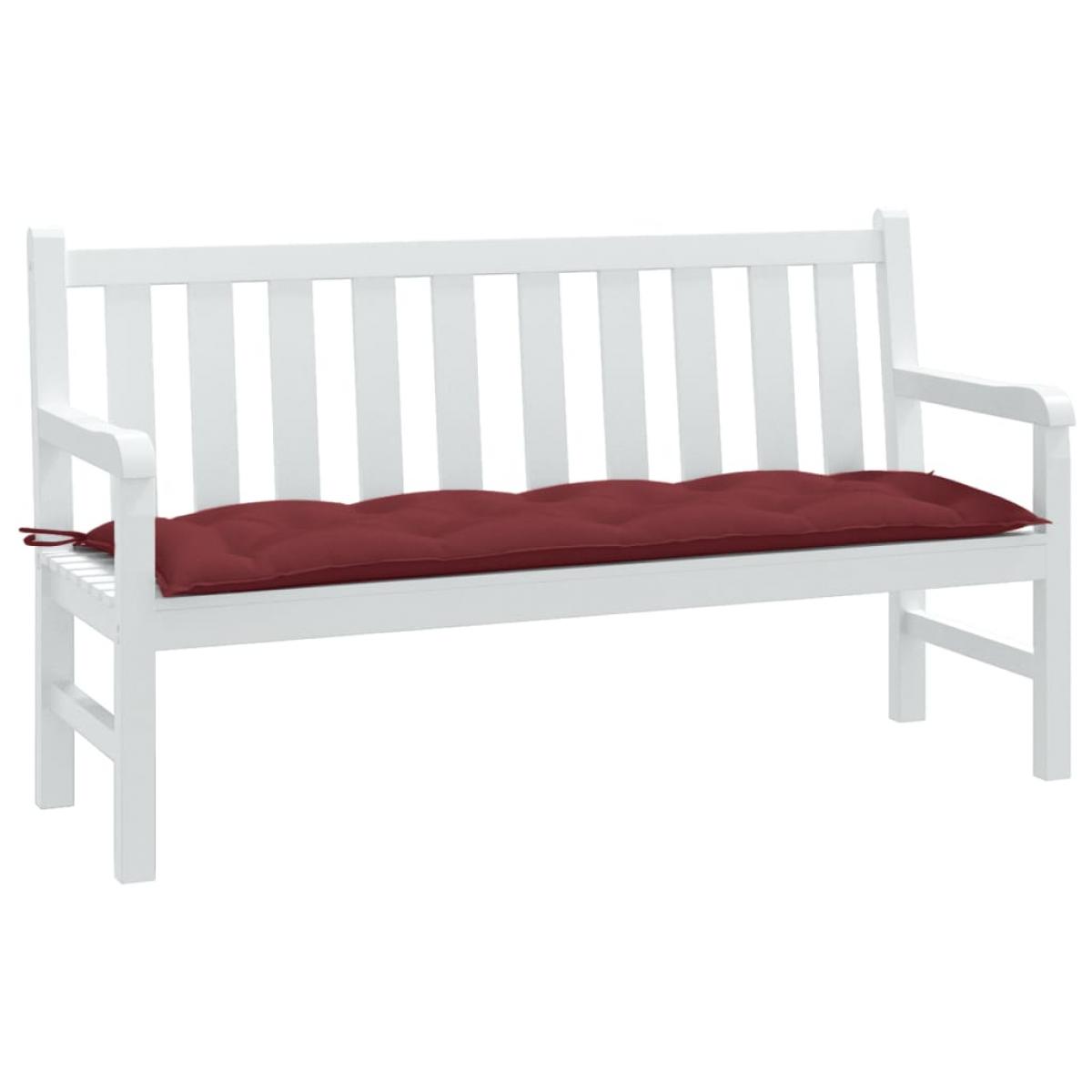 Cojín para banco de jardín tela rojo tinto melange 150x50x7 cm