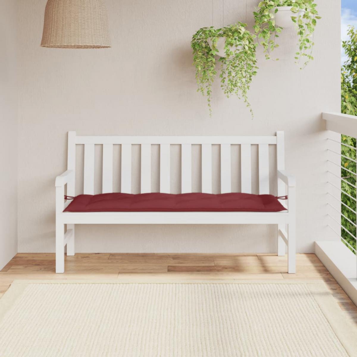Cojín para banco de jardín tela rojo tinto melange 150x50x7 cm