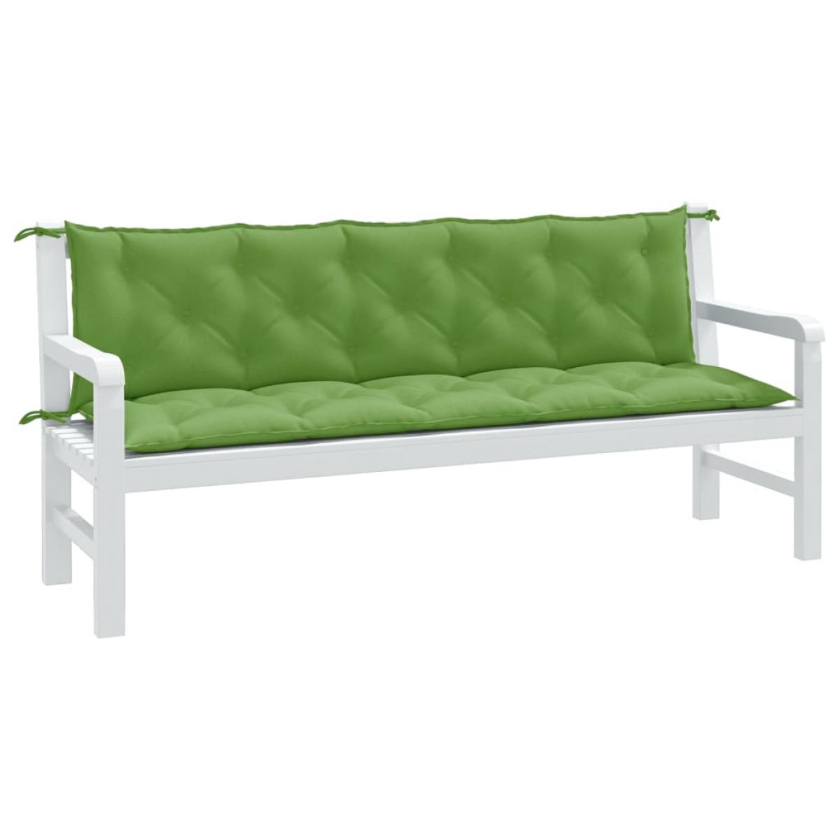 Cojines para banco jardín 2 uds tela verde melange 180x50x7 cm
