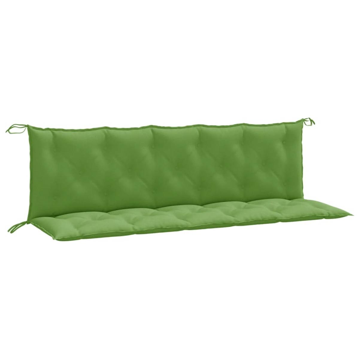 Cojines para banco jardín 2 uds tela verde melange 180x50x7 cm