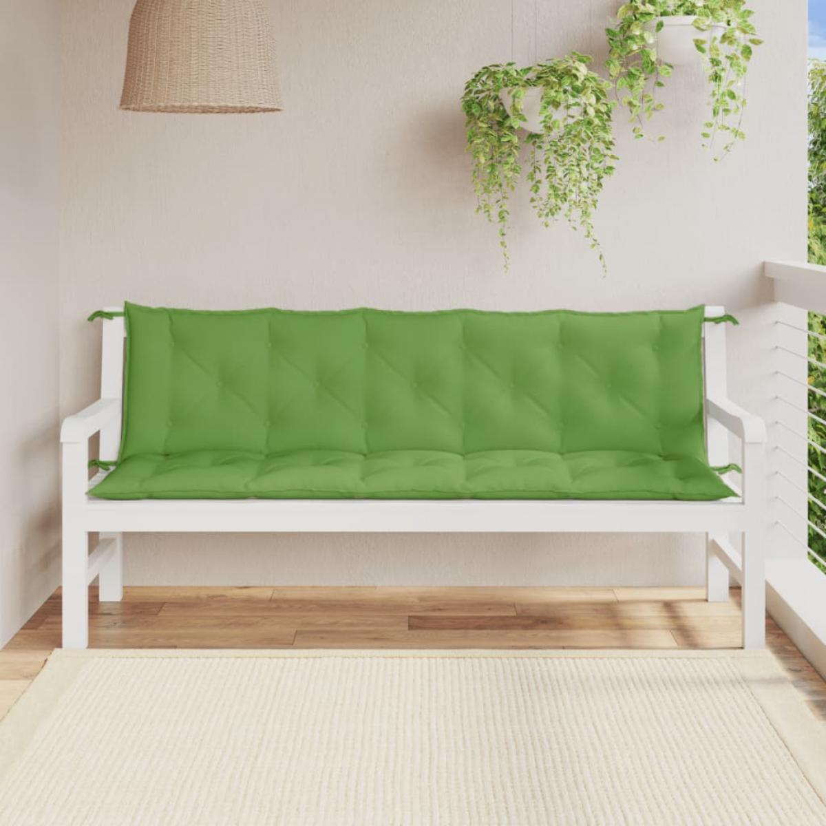 Cojines para banco jardín 2 uds tela verde melange 180x50x7 cm