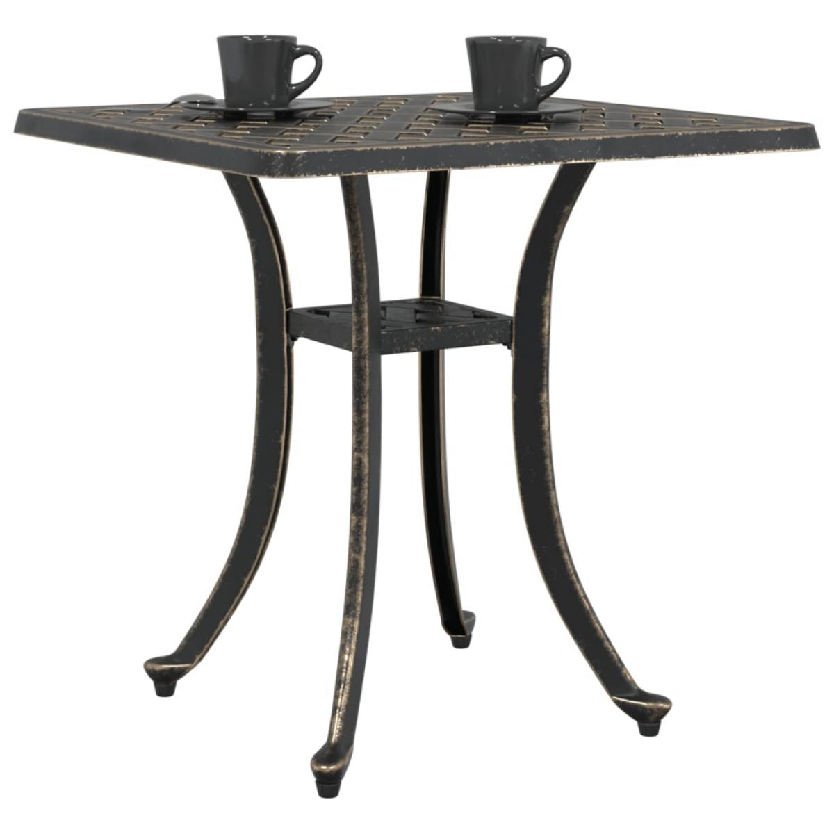 Mesa de jardín aluminio fundido bronce 53x53x53 cm