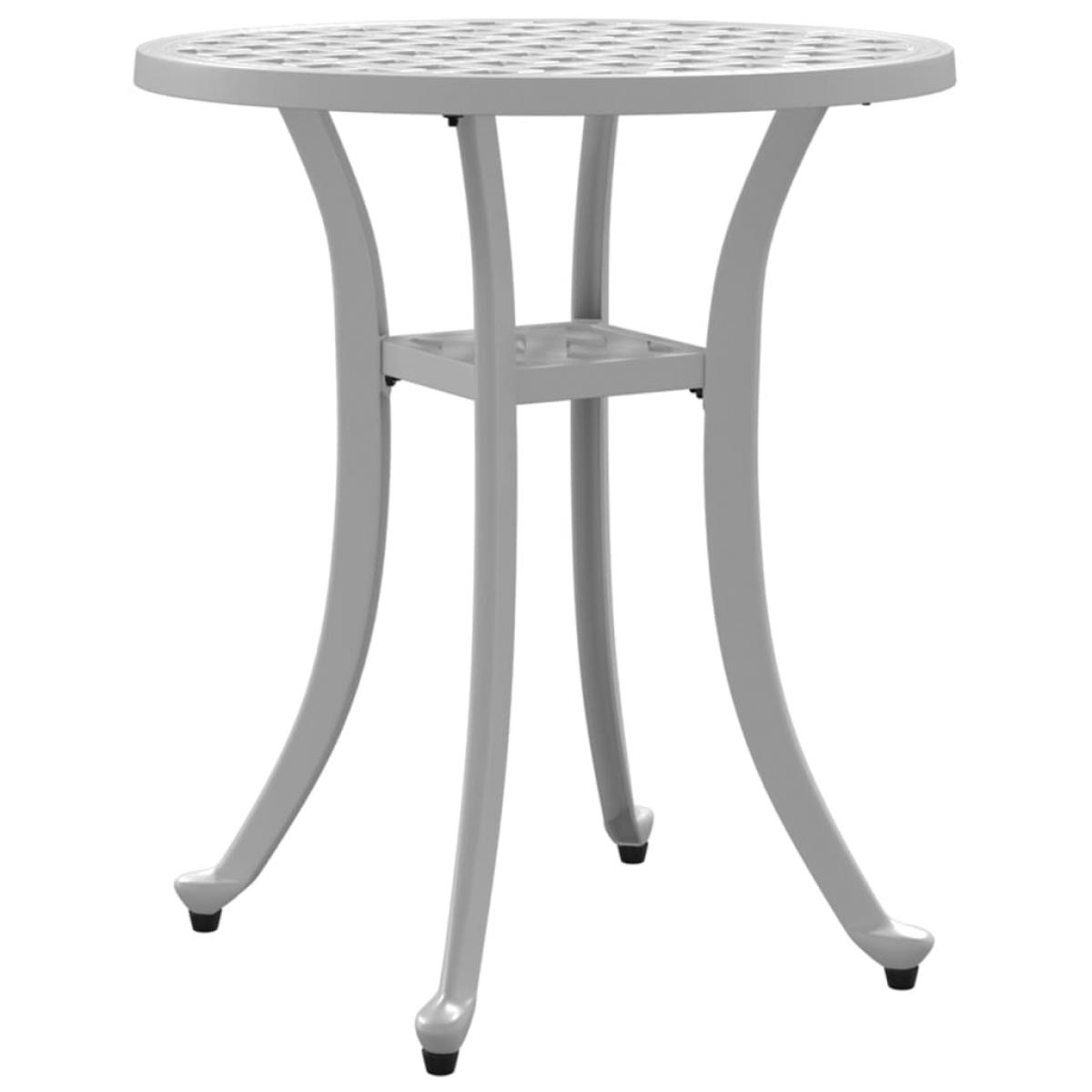 Mesa de jardín aluminio fundido blanco Ø48x53 cm