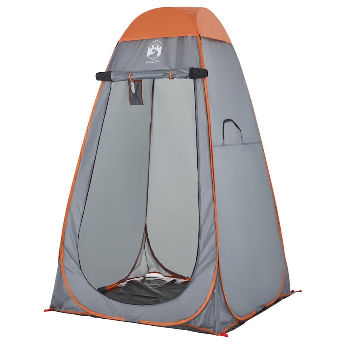 Tienda de privacidad pop-up impermeable gris y naranja
