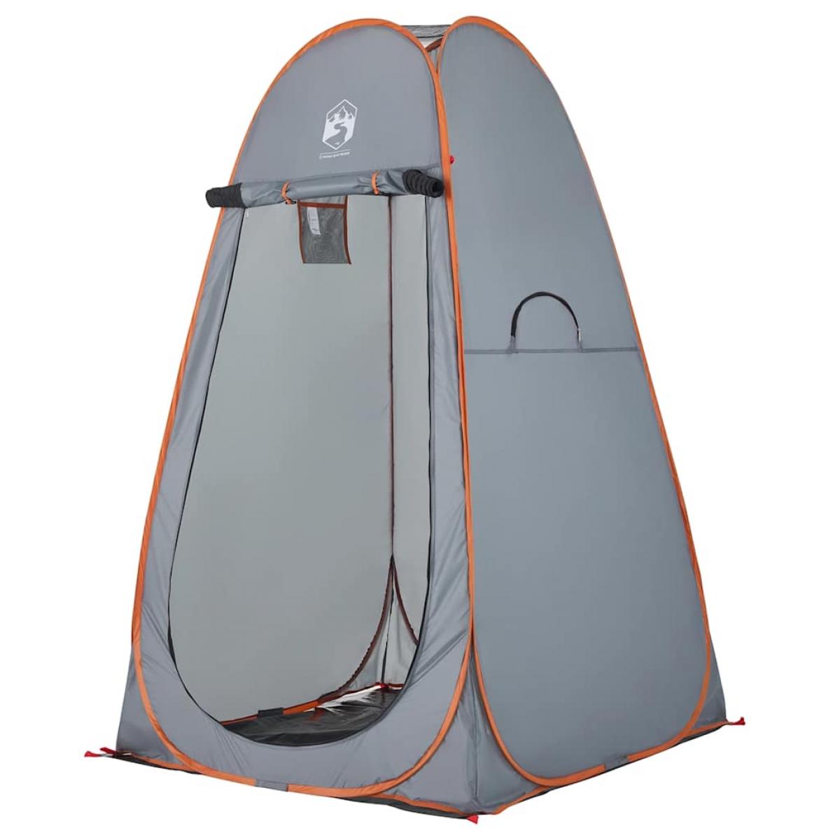 Tienda de privacidad pop-up impermeable gris y naranja