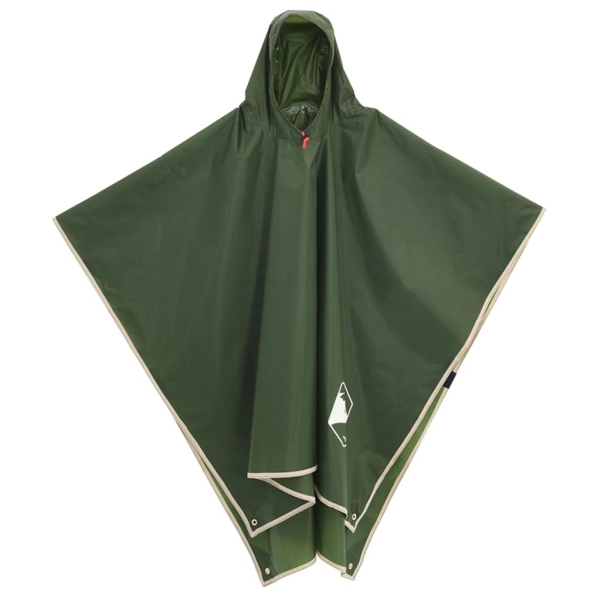 Poncho de lluvia con capucha diseño 2 en 1 verde 223x145 cm
