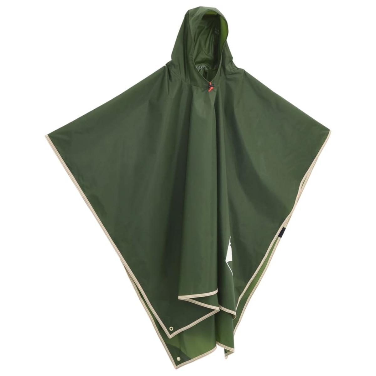 Poncho de lluvia con capucha diseño 2 en 1 verde 223x145 cm