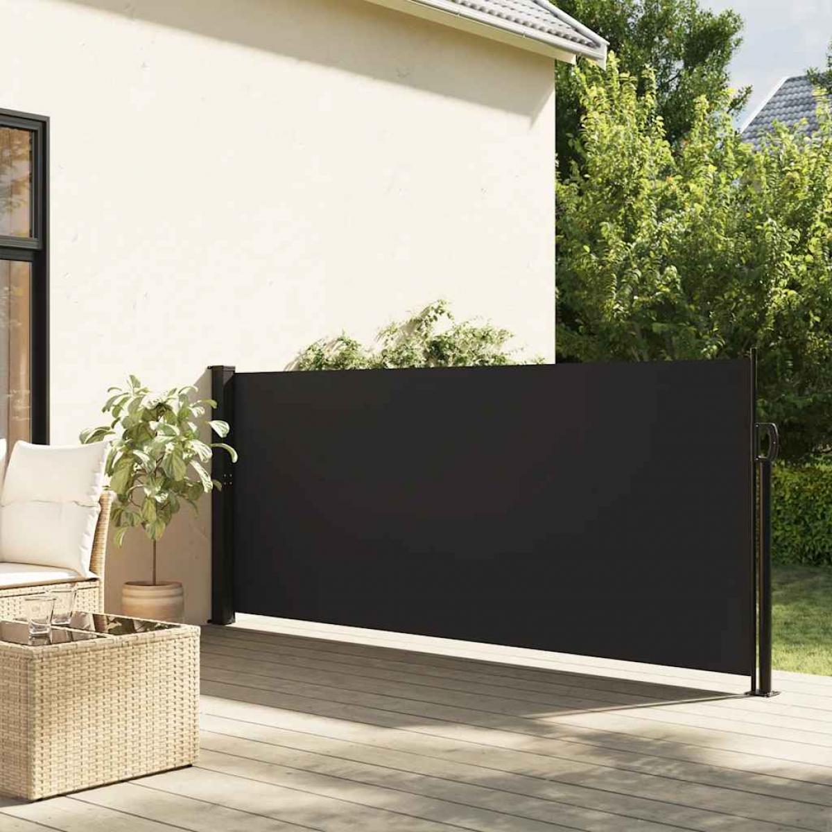 Toldo lateral retráctil negro 100x300 cm