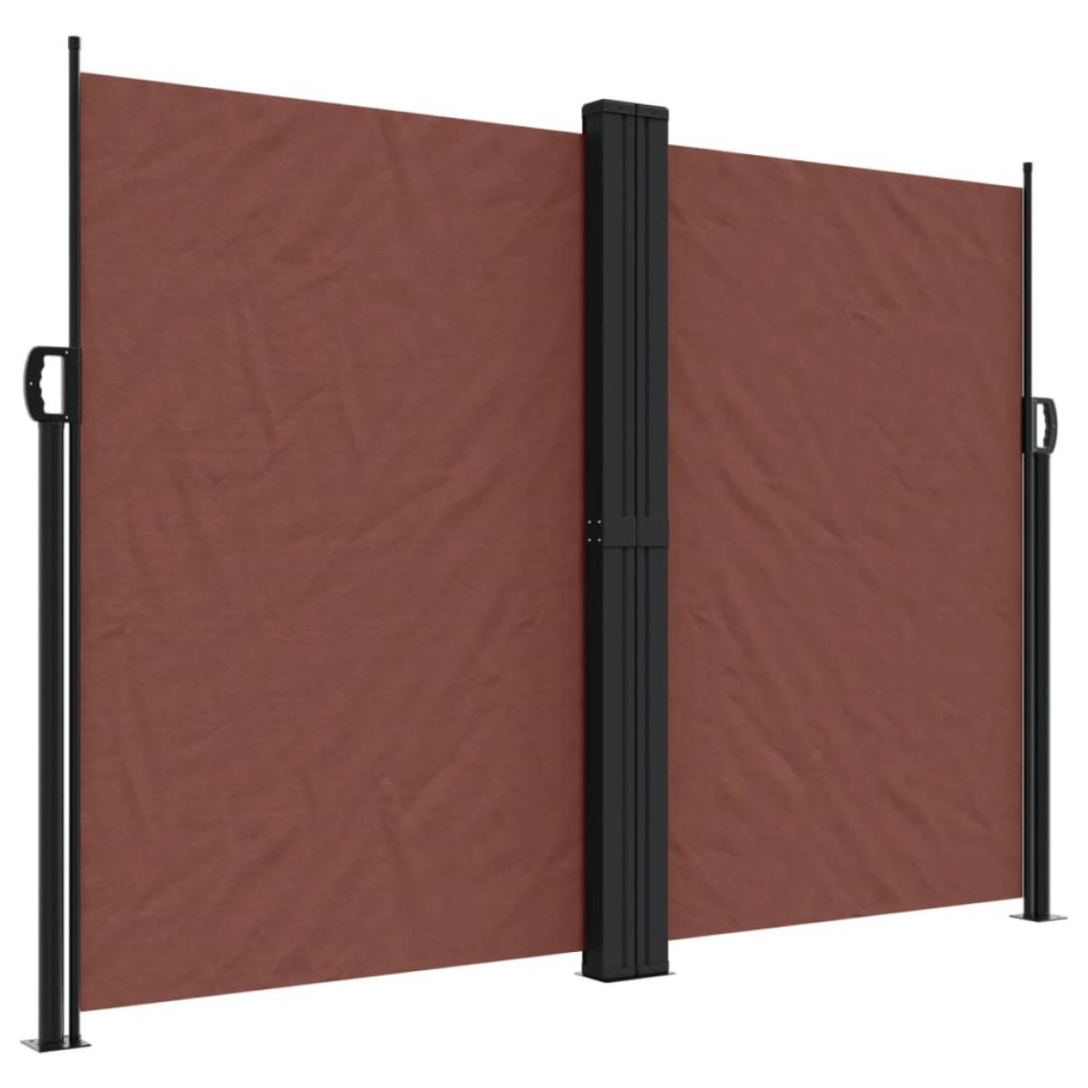 Toldo lateral retráctil marrón 180x1000 cm