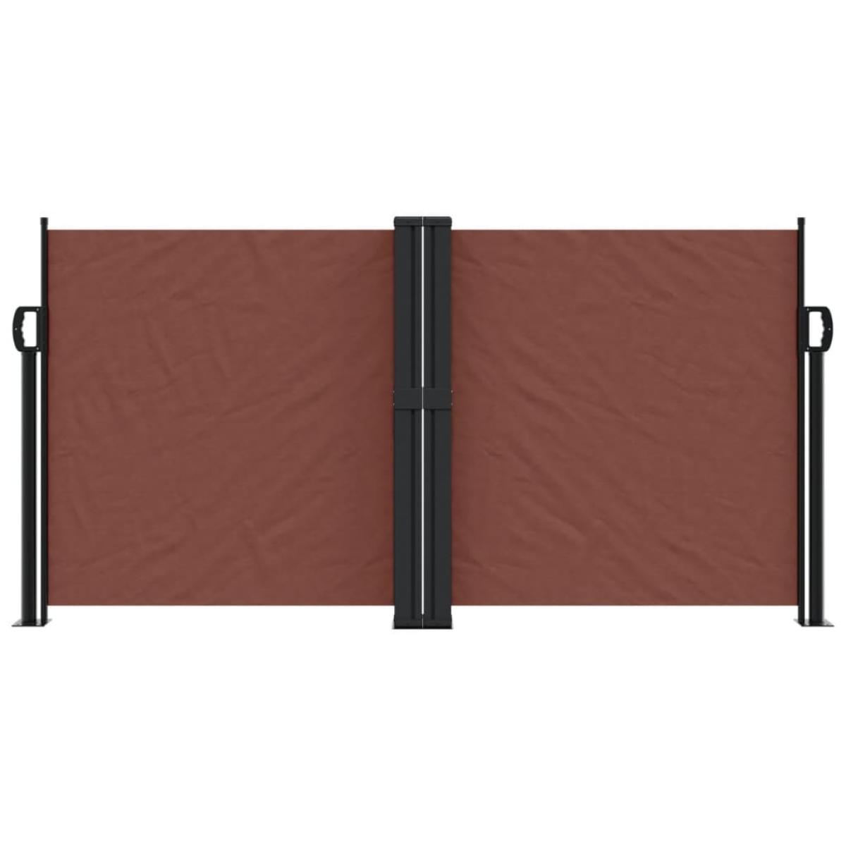 Toldo lateral retráctil marrón 120x1200 cm