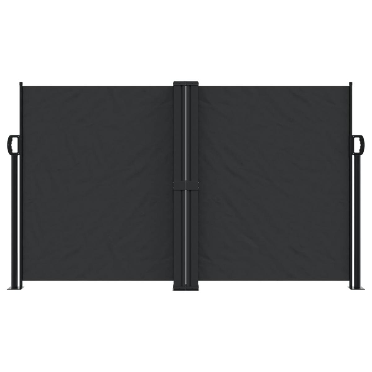 Toldo lateral retráctil negro 140x1200 cm