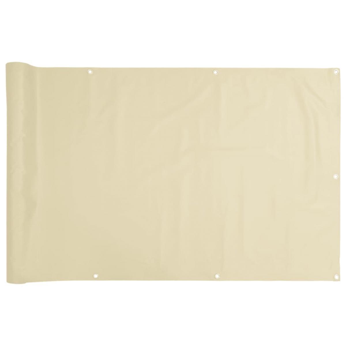 Pantalla de privacidad de balcón PVC crema 700x75 cm
