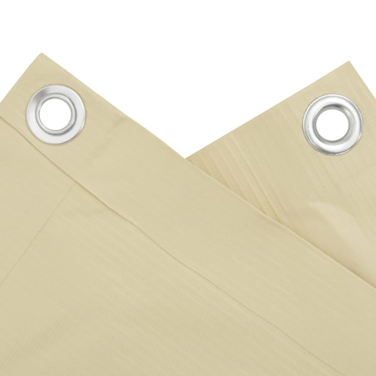 Pantalla de privacidad de balcón PVC crema 700x75 cm
