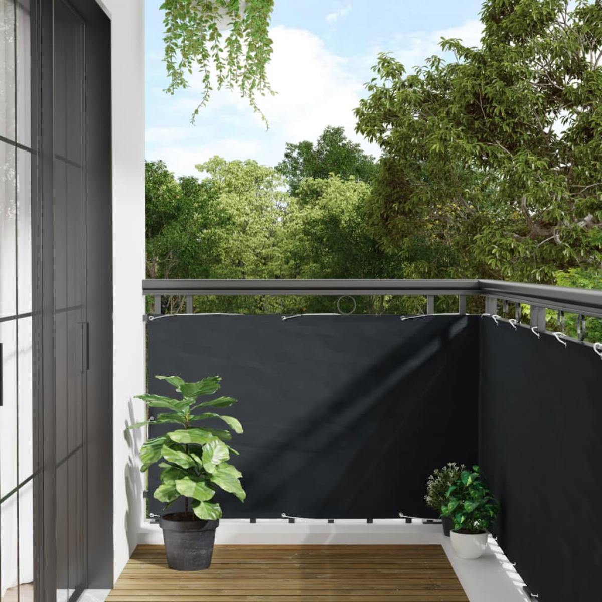 Pantalla de privacidad de balcón PVC gris antracita 300x90 cm