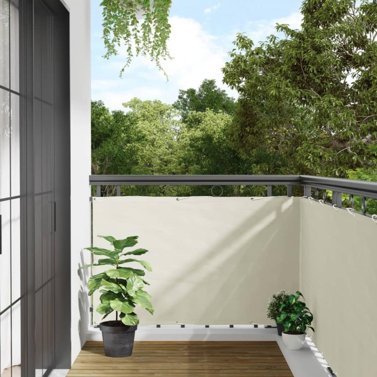 Pantalla de privacidad de balcón PVC blanco 500x90 cm