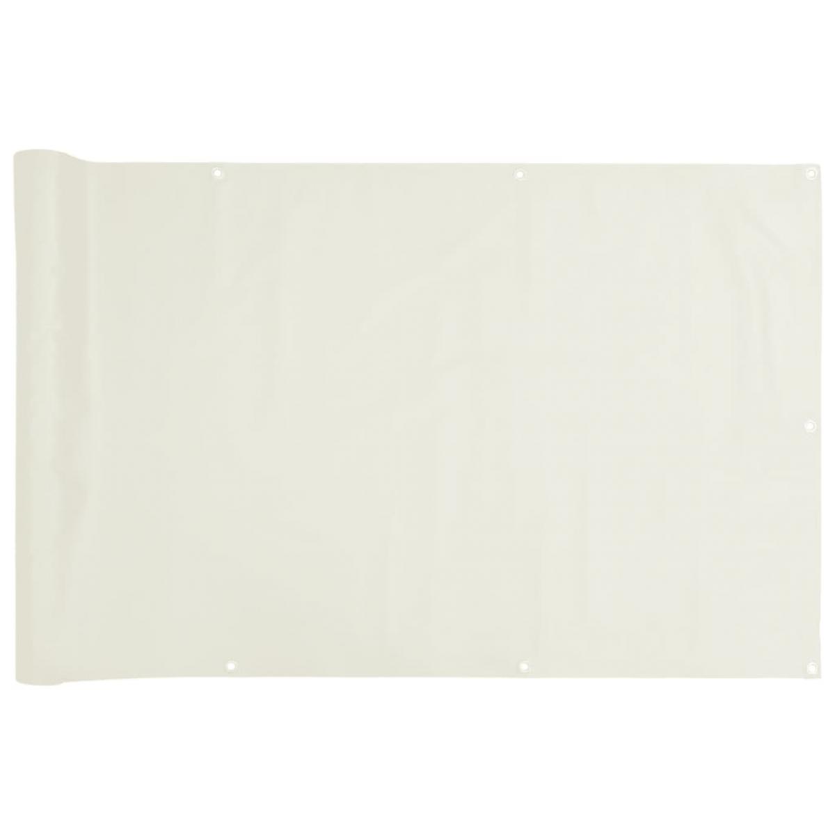 Pantalla de privacidad de balcón PVC blanco 500x90 cm