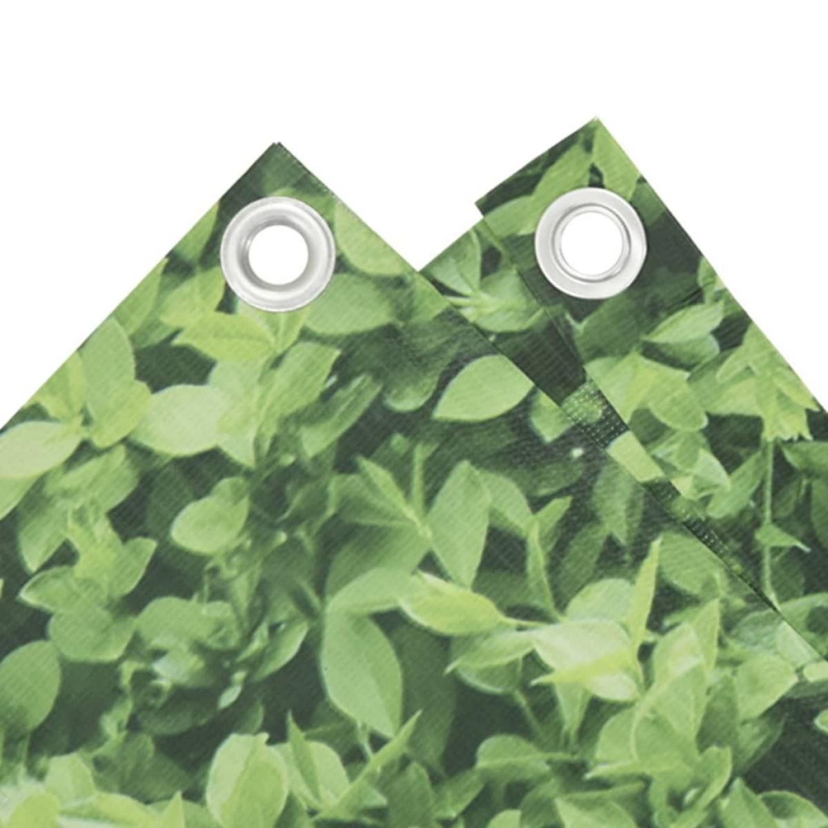 Pantalla de privacidad de balcón PVC plantas verde 600x90 cm