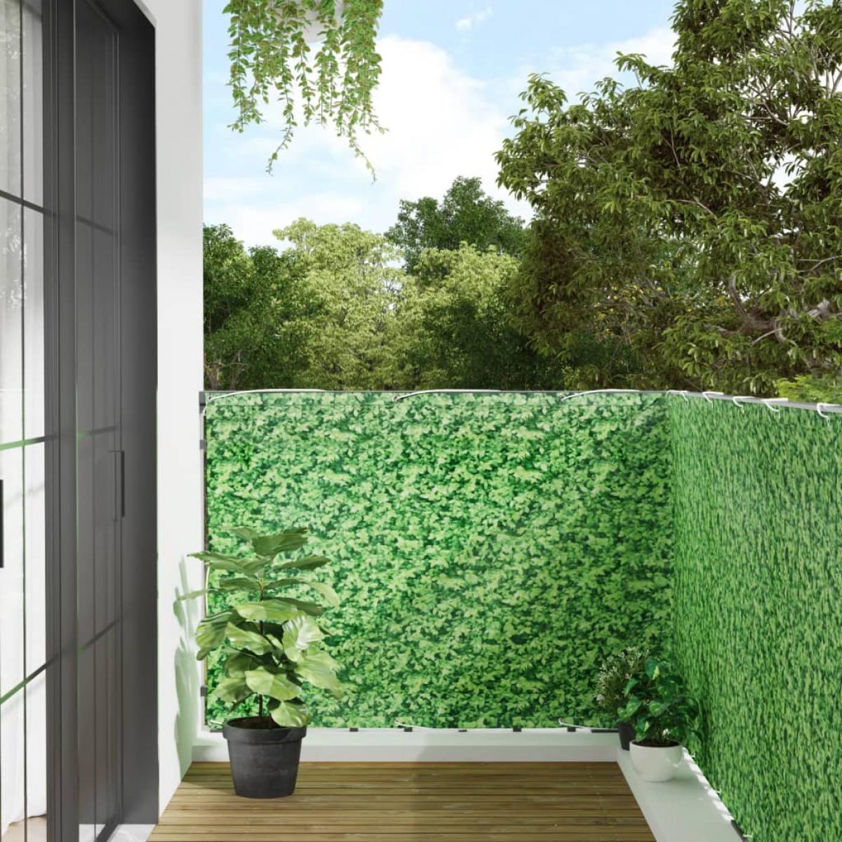 Pantalla de privacidad de balcón PVC plantas verde 500x120 cm