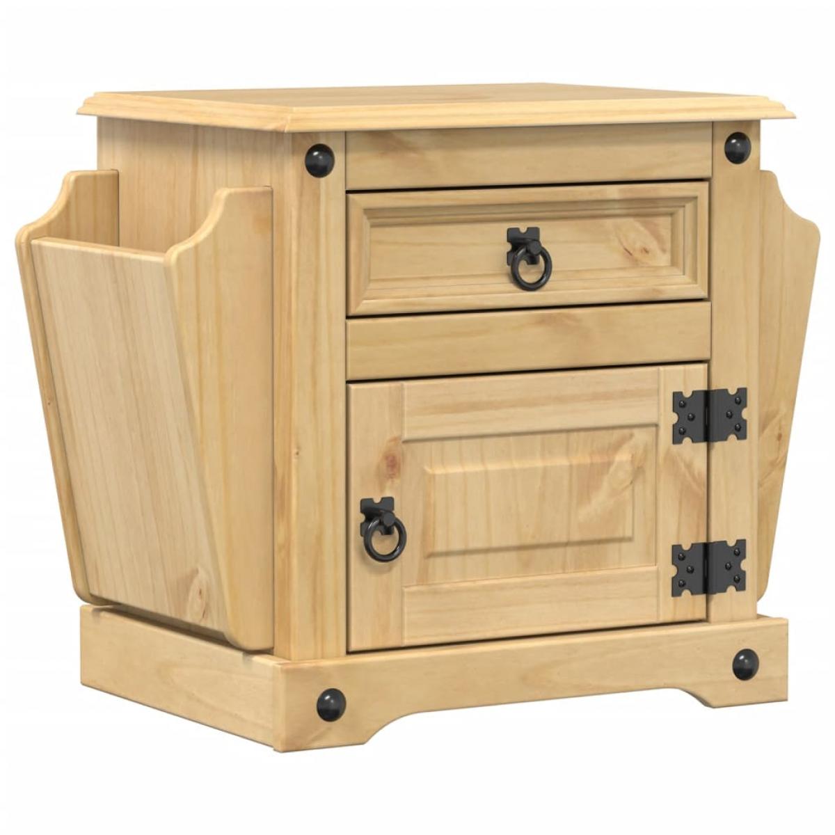 Mesita de noche Corona madera maciza de pino 45x35x47,5 cm