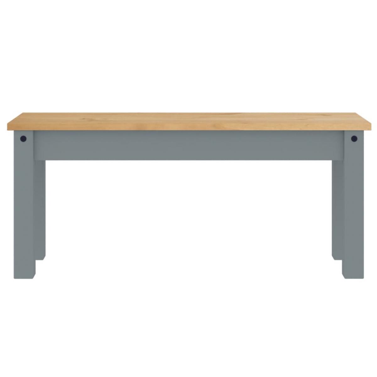 Banco de comedor Panama madera maciza de pino gris 105x30x45 cm