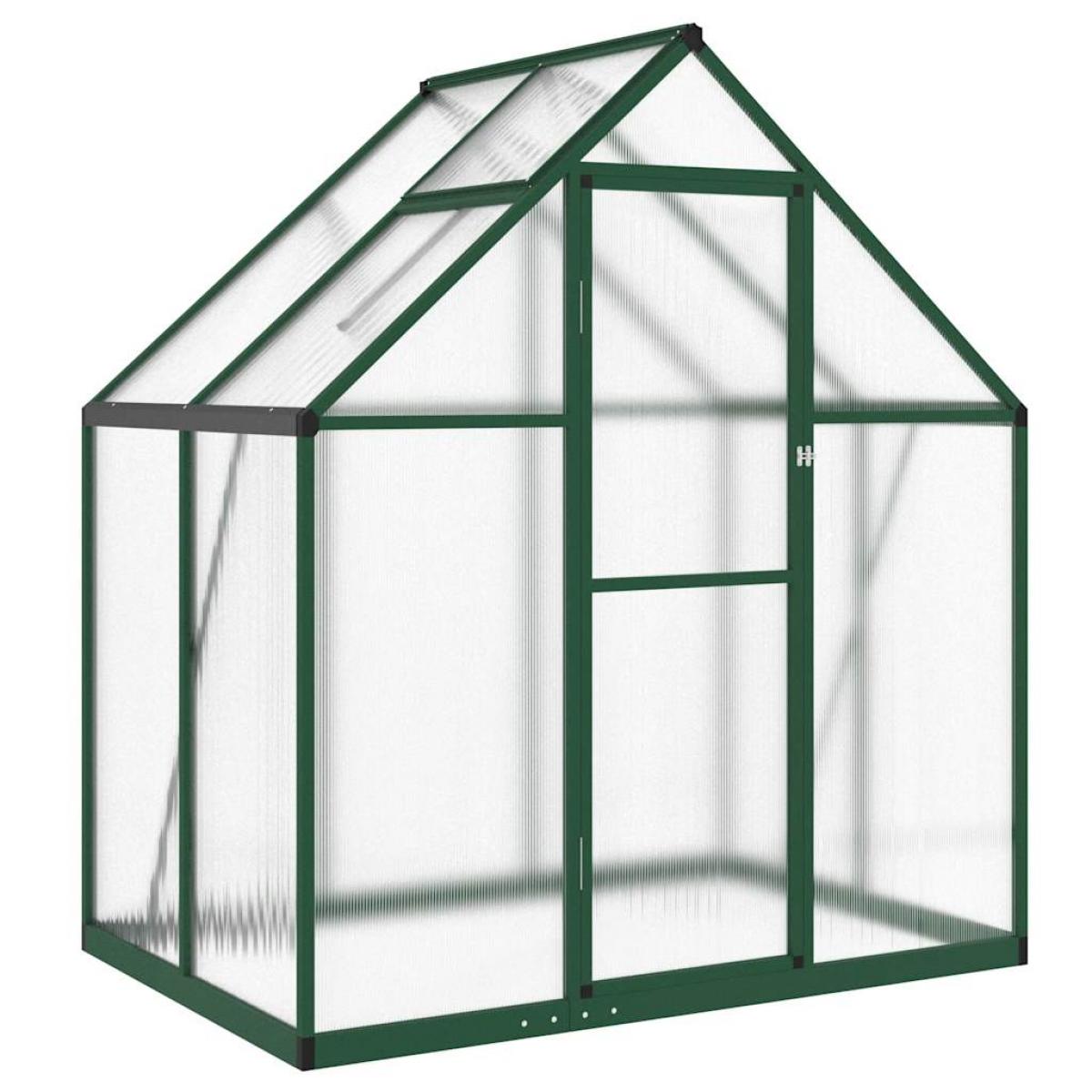 Invernadero con marco base aluminio verde 169x114x195 cm