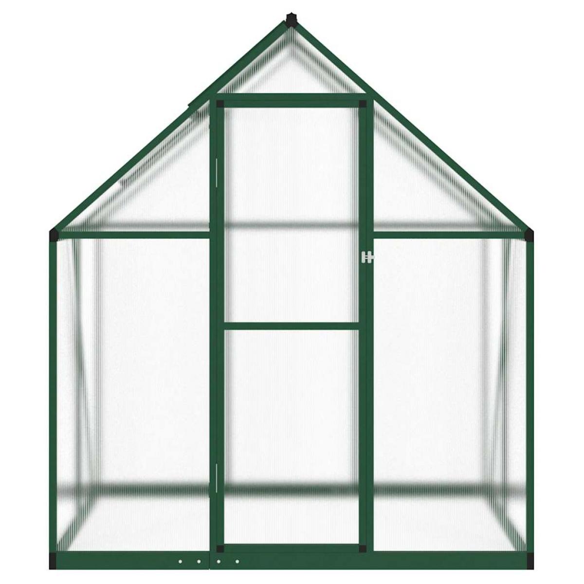 Invernadero con marco base aluminio verde 169x114x195 cm