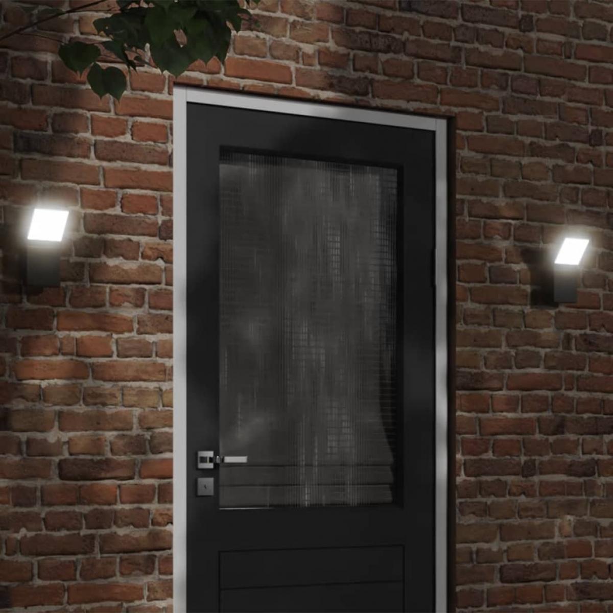 Lámpara de pared LED de exterior aluminio fundido negro