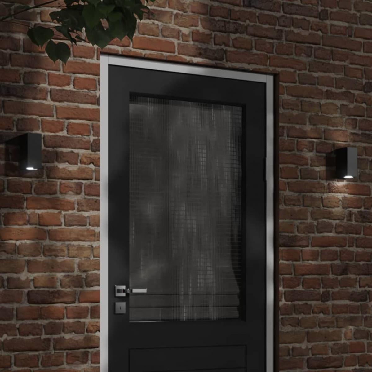 Lámparas de pared de exterior 2 uds aluminio fundido negro