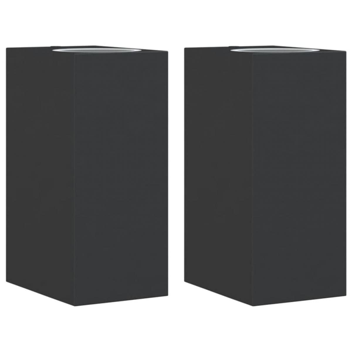 Lámparas de pared de exterior 2 uds aluminio fundido negro