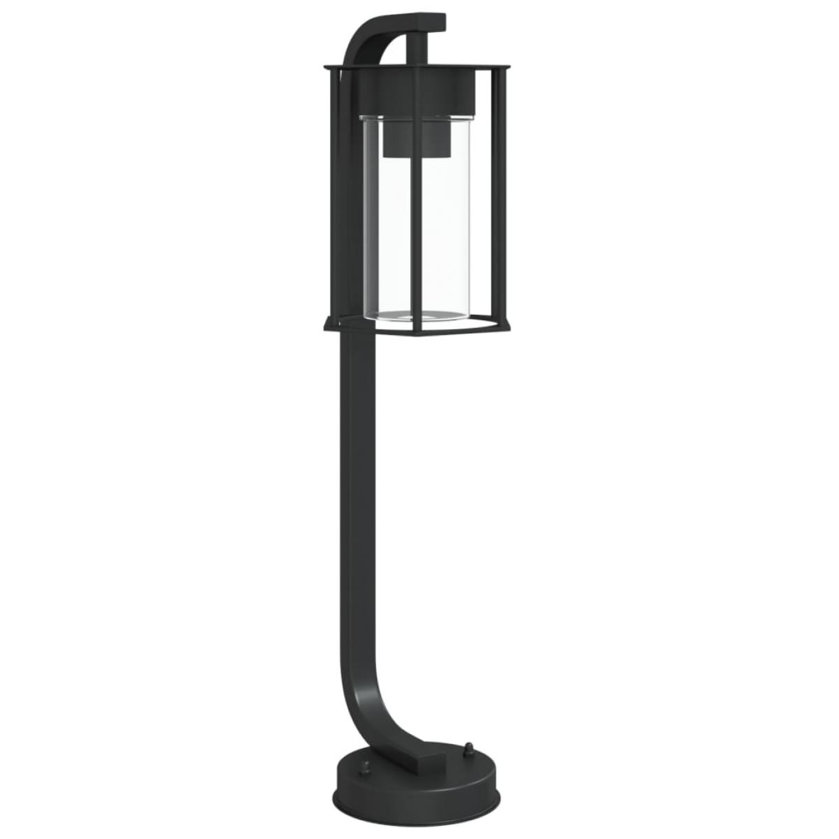 Lámpara de suelo de exterior acero inoxidable negro 60 cm