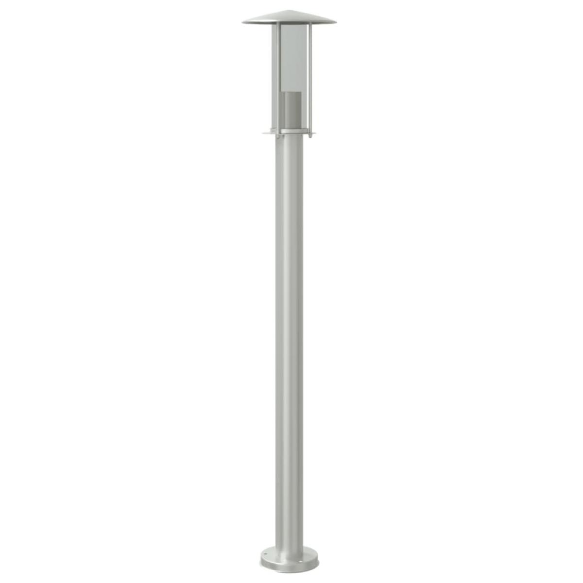 Lámpara de suelo de exterior acero inoxidable plateado 100 cm