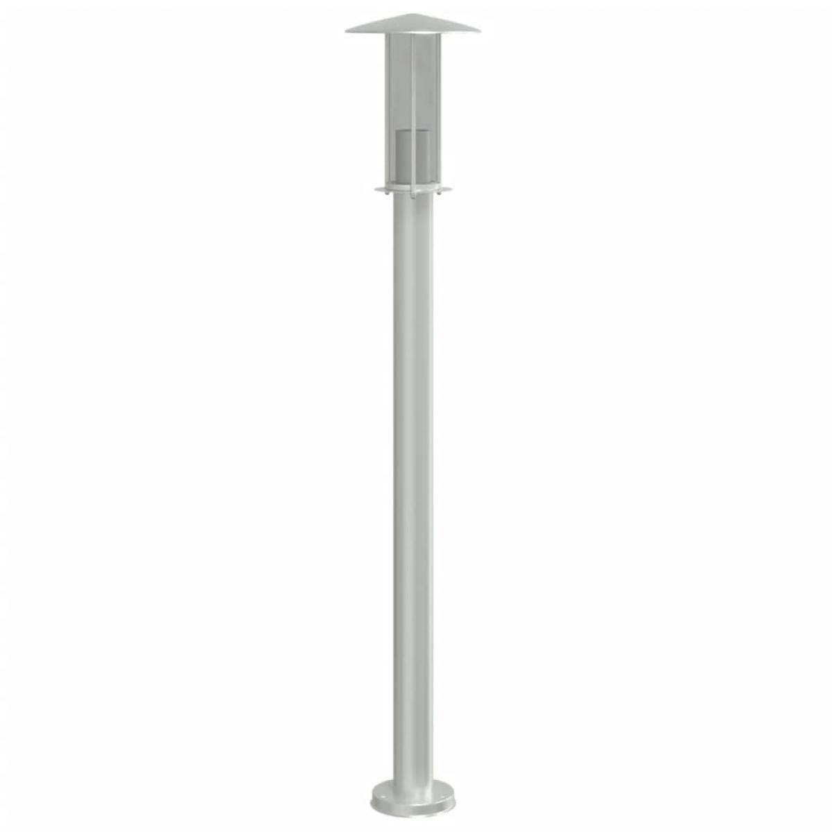 Lámpara de suelo de exterior acero inoxidable plateado 100 cm