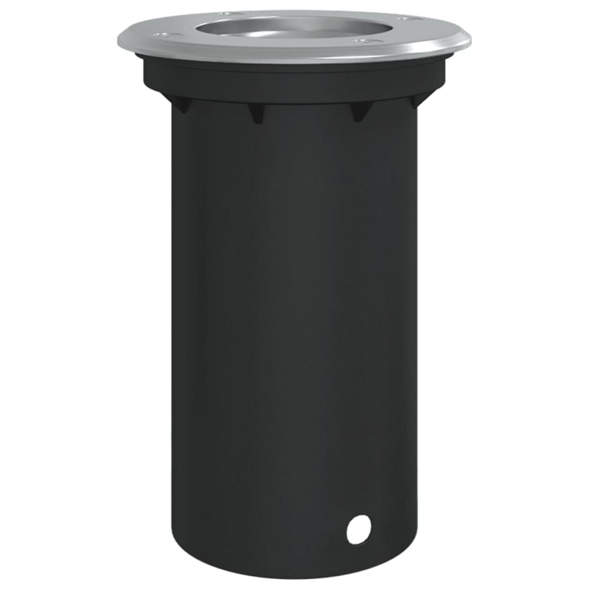 Foco de suelo exterior redondo aluminio negro 10,5x10,5 cm