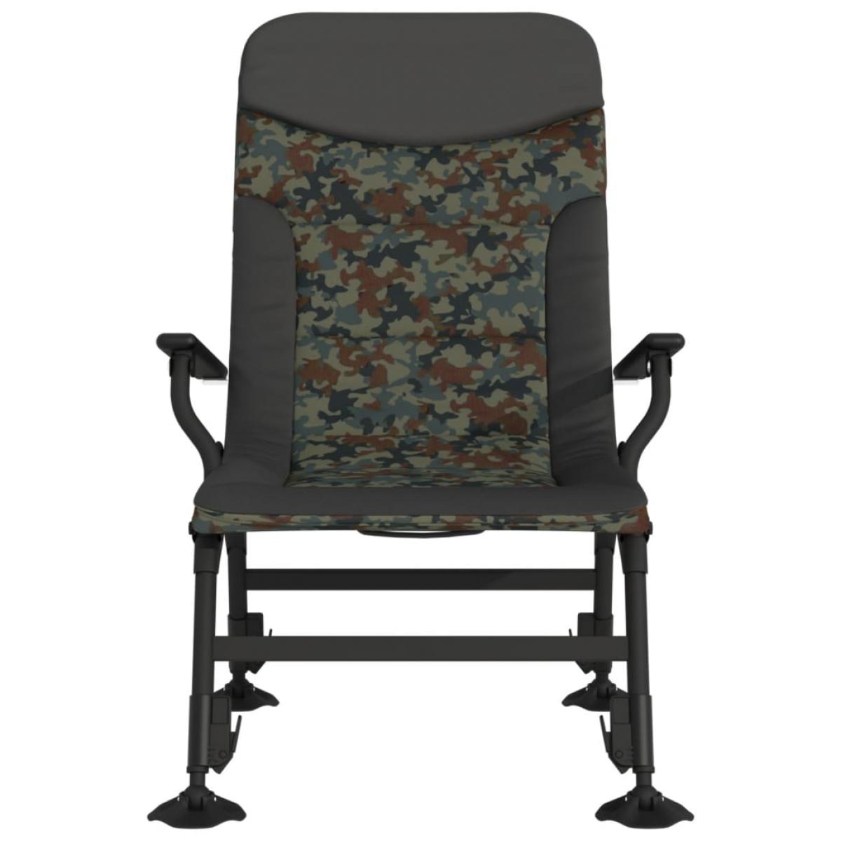 Silla de pesca con reposabrazos plegable camuflaje