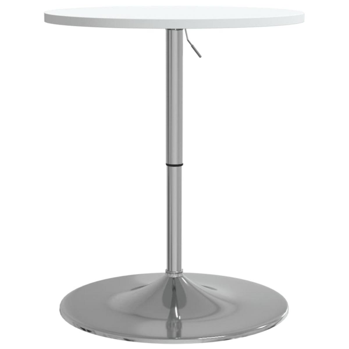 Mesa alta de bar madera ingeniería y acero blanca 60x60x90 cm