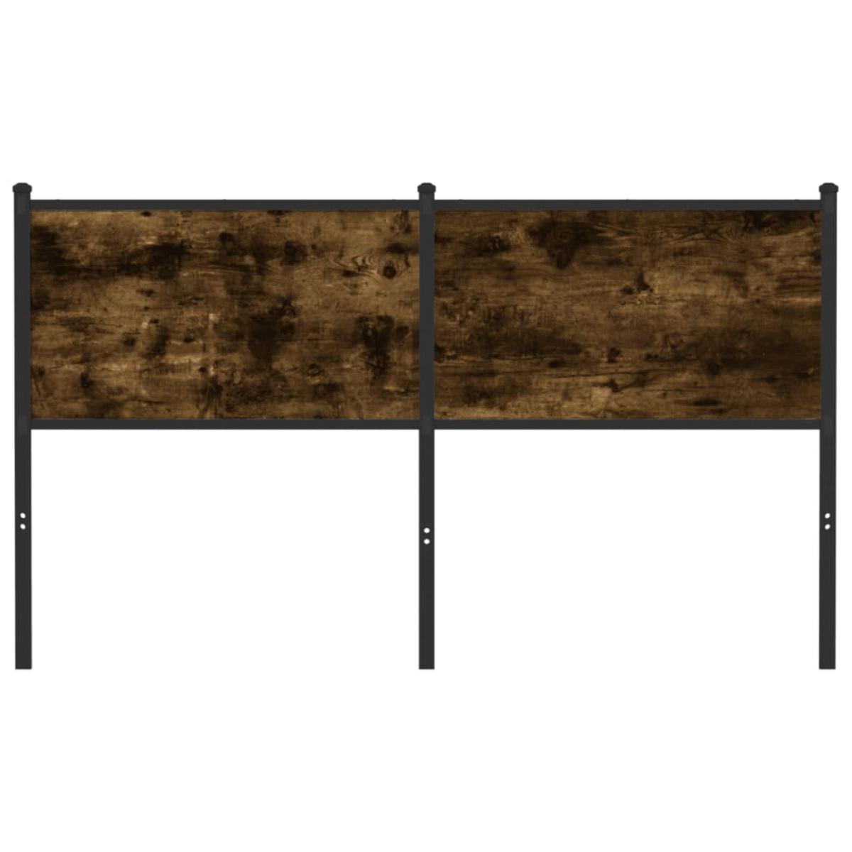 Cabecero de madera de ingeniería y acero roble ahumado 150 cm
