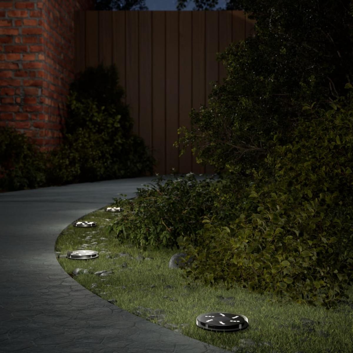 Luces solares suelo jardín con pico tierra blanco cálido 12 uds